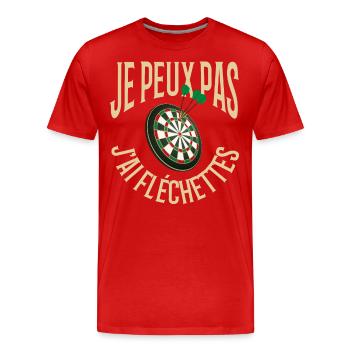 j peux pas j ai fléchettes cadeau humour drôle - T-shirt bio Premium Homme - rouge - Devant - Damien (186cm)