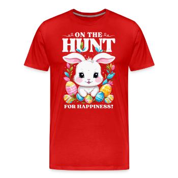 Pâques - à la recherche du bonheur - T-shirt bio Premium Homme - rouge - Devant - Damien (186cm)