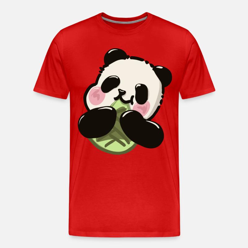 Süßer Panda – Bambus Snack - Männer Premium Bio T-Shirt - Rot