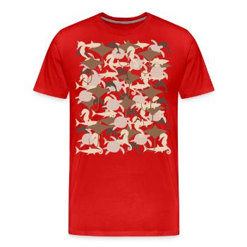 Ocean Camouflage – Meeresleben im Tarnstil - Männer Premium Bio T-Shirt - Rot - Vorne - Damien (186cm)