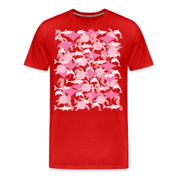 Ocean Camouflage – Meeresleben im Tarnstil - Männer Premium Bio T-Shirt - Rot - Vorne - Damien (186cm)