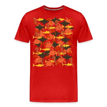Ocean Camouflage – Meeresleben im Tarnstil - Männer Premium Bio T-Shirt - Rot - Vorne - Damien (186cm)