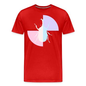 Duo Gelb Pastellblau - Männer Premium Bio T-Shirt - Rot - Vorne - Damien (186cm)