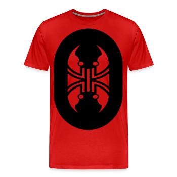 Außergewöhnliche Optik - Männer Premium Bio T-Shirt - Rot - Vorne - Damien (186cm)