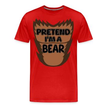 Pretend I'm a Bear - Funny Bear Costume - Men's Premium Organic T-Shirt - red - Front - Damien (186cm)