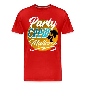 Party Crew Mallorca - T-shirt bio Premium Homme - rouge - Devant - Damien (186cm)