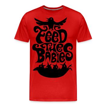 feed the Babies ! Futter Totem Vogel Nest sixties - Männer Premium Bio T-Shirt - Rot - Vorne - Damien (186cm)
