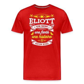 ELIOTT UN NOM UNE FIERTÉ AUCUN RIVAL - T-shirt bio Premium Homme - rouge - Devant - Damien (186cm)