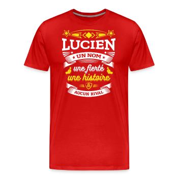 LUCIEN UN NOM UNE FIERTÉ AUCUN RIVAL - T-shirt bio Premium Homme - rouge - Devant - Damien (186cm)