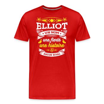ELLIOT UN NOM UNE FIERTÉ AUCUN RIVAL - T-shirt bio Premium Homme - rouge - Devant - Damien (186cm)