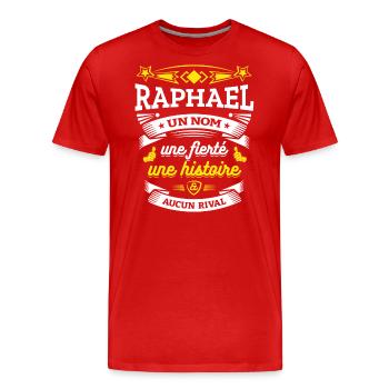 RAPHAEL UN NOM UNE FIERTÉ AUCUN RIVAL - T-shirt bio Premium Homme - rouge - Devant - Damien (186cm)