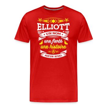 ELLIOTT UN NOM UNE FIERTÉ AUCUN RIVAL - T-shirt bio Premium Homme - rouge - Devant - Damien (186cm)