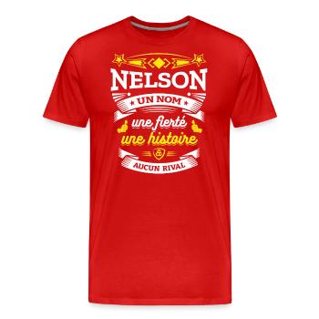 NELSON UN NOM UNE FIERTÉ AUCUN RIVAL - T-shirt bio Premium Homme - rouge - Devant - Damien (186cm)