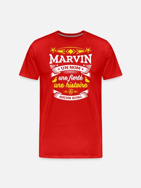 MARVIN PARFAIT - PRENOM MARVIN - T-shirt bio Premium Homme - rouge