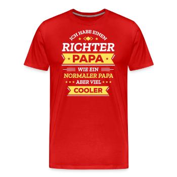 RICHTER PAPA COOL, GERECHT, STIL, JUSTIZ - Männer Premium Bio T-Shirt - Rot - Vorne - Damien (186cm)