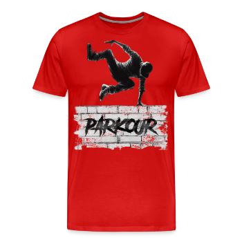 Parkour - Men's Premium Organic T-Shirt - red - Front - Damien (186cm)