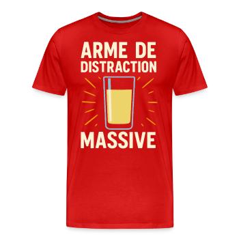 T-shirt humour pastis Arme de distraction massive - T-shirt bio Premium Homme - rouge - Devant - Damien (186cm)