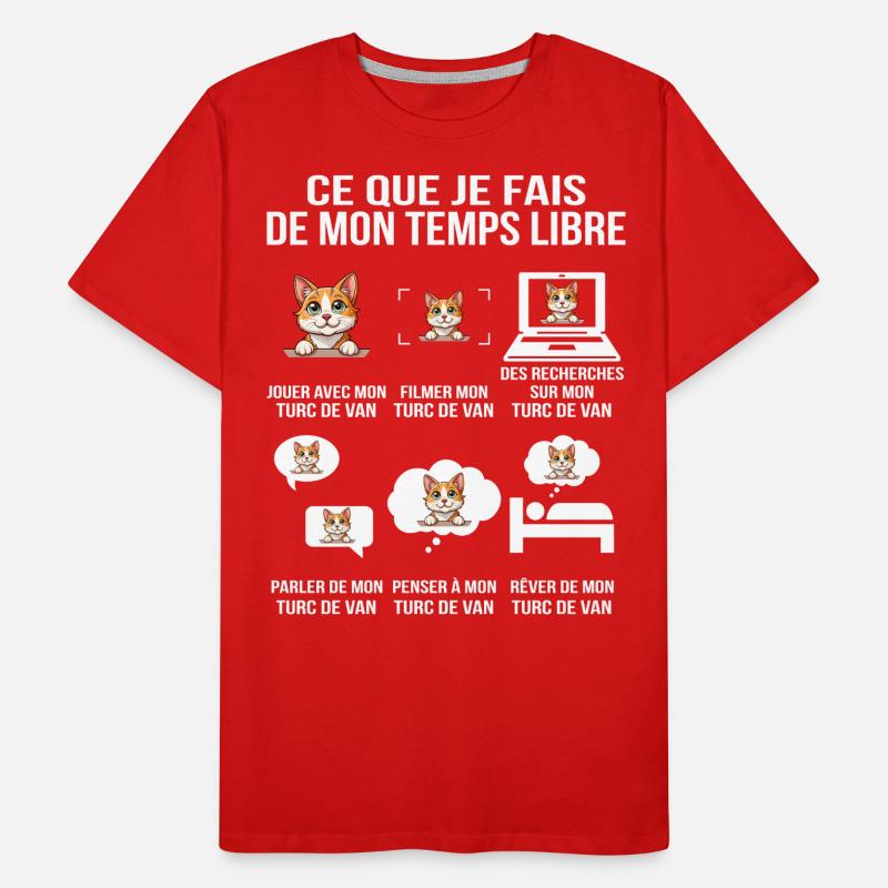 Ce que je fais de mon temps libre Chat Turc de Van T-shirt bio Premium Homme