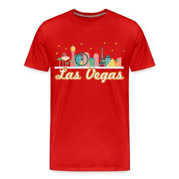 Las Vegas Strip - T-shirt bio Premium Homme - rouge - Devant - Damien (186cm)