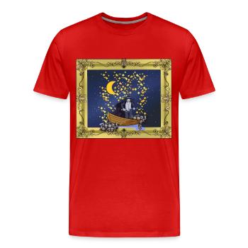 Starry Sky Fantasy Warrior Mystiquement Magique - T-shirt bio Premium Homme - rouge - Devant - Damien (186cm)
