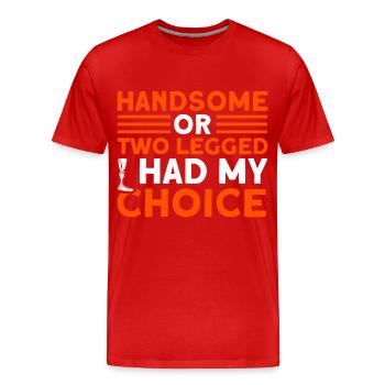 Handicap Amputee Amputation Prosthetic Leg - Men's Premium Organic T-Shirt - red - Front - Damien (186cm)
