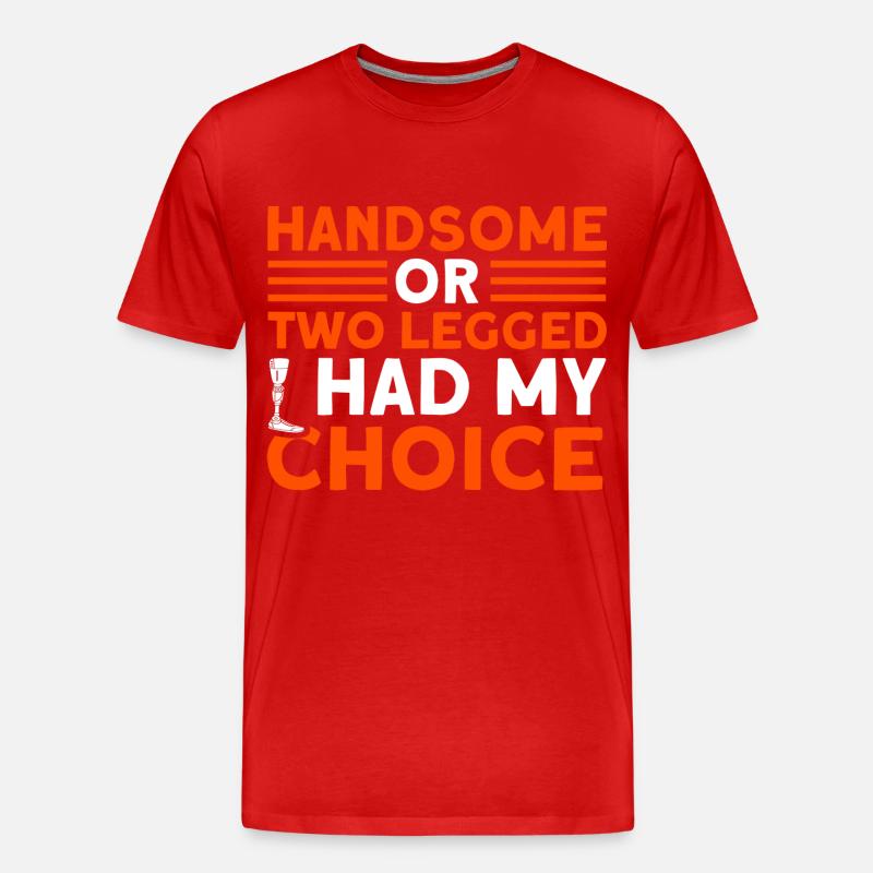 Handicap Amputierter Amputation Beinprothese - Männer Premium Bio T-Shirt - Rot