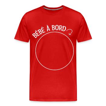 bébé à bord - T-shirt bio Premium Homme - rouge - Devant - Damien (186cm)