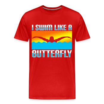 Baignade amusante - T-shirt bio Premium Homme - rouge - Devant - Damien (186cm)