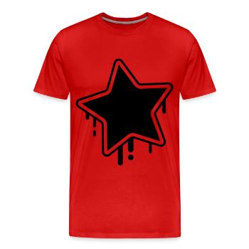 Stern Design - Männer Premium Bio T-Shirt - Rot - Vorne - Damien (186cm)