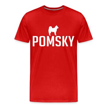 Pomsky Race de chien Chiens Wilsigns - T-shirt bio Premium Homme - rouge - Devant - Damien (186cm)