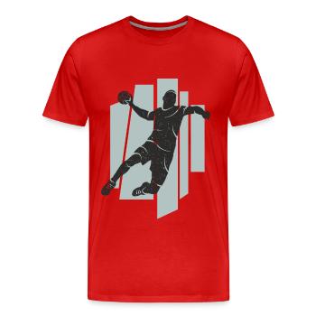 Handballer Handball Spieler Handballspieler - Männer Premium Bio T-Shirt - Rot - Vorne - Damien (186cm)