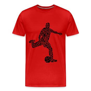 Fußballer Symbole Fußballspieler Jungen Fußball - Männer Premium Bio T-Shirt - Rot - Vorne - Damien (186cm)