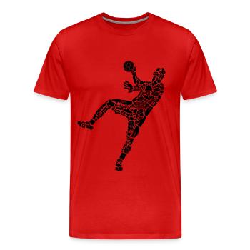 Handballspieler Handballer Symbole Jungen Handball - Männer Premium Bio T-Shirt - Rot - Vorne - Damien (186cm)