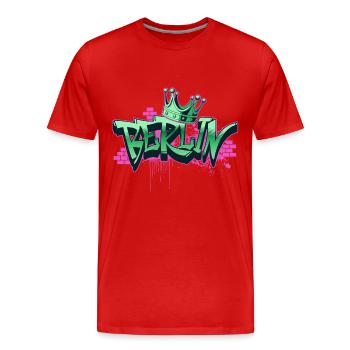 Berlin Graffiti Spray Sprayer Deutschland Stadt - Männer Premium Bio T-Shirt - Rot - Vorne - Damien (186cm)