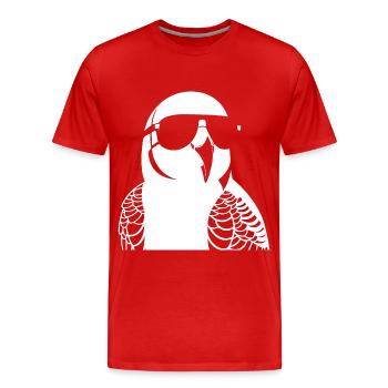 Drôle d’oiseau portant des lunettes de soleil Cool Bourke’s Parak - T-shirt bio Premium Homme - rouge - Devant - Damien (186cm)
