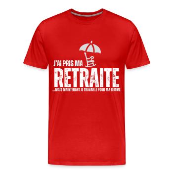 Ich bin in Rente gegangen - Männer Premium Bio T-Shirt - Rot - Vorne - Damien (186cm)