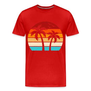 Palmiers - T-shirt bio Premium Homme - rouge - Devant - Damien (186cm)