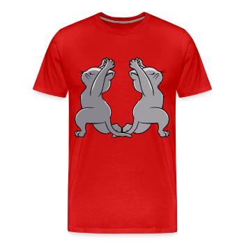 Yoga Chats Yogi Cat - T-shirt bio Premium Homme - rouge - Devant - Damien (186cm)