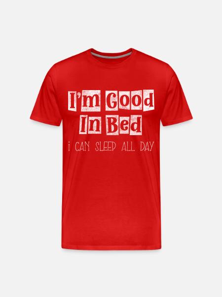 Sleeping Bed Pillow - Men's Premium Organic T-Shirt - red