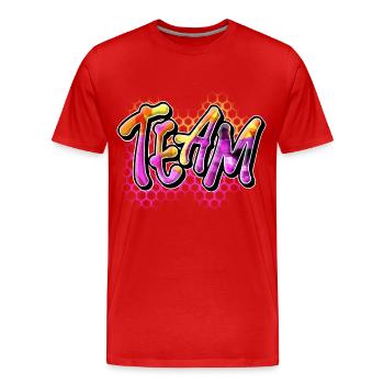 équipe - T-shirt bio Premium Homme - rouge - Devant - Damien (186cm)