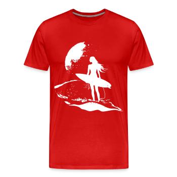 Surfer - Men's Premium Organic T-Shirt - red - Front - Damien (186cm)