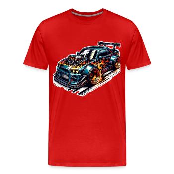 Voiture de sport tuning voiture - T-shirt bio Premium Homme - rouge - Devant - Damien (186cm)