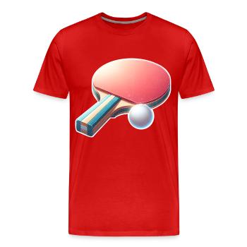 Ping-pong - T-shirt bio Premium Homme - rouge - Devant - Damien (186cm)