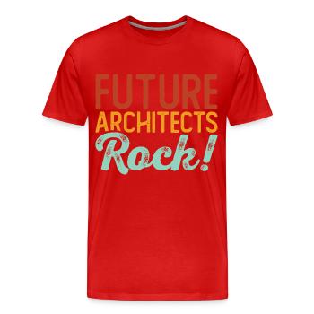 Architecte - T-shirt bio Premium Homme - rouge - Devant - Damien (186cm)