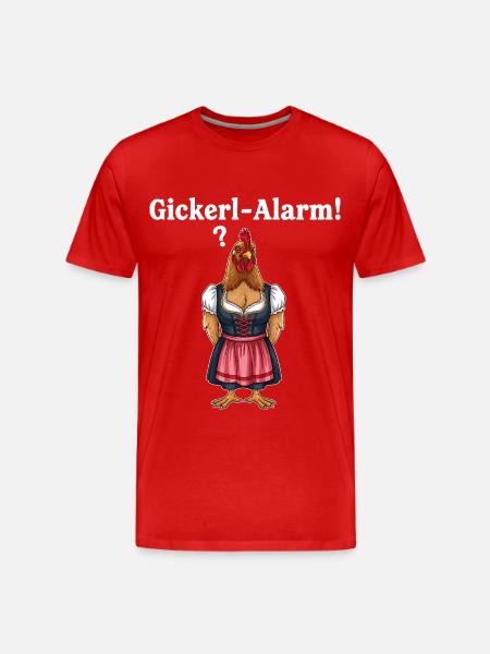 Gickerl-Alarm ! - Männer Premium Bio T-Shirt - Rot