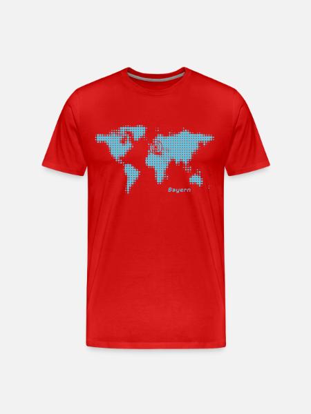 bayern weltkarte - Männer Premium Bio T-Shirt - Rot