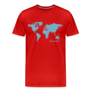 düsseldorf weltkarte - Männer Premium Bio T-Shirt - Rot - Vorne - Damien (186cm)