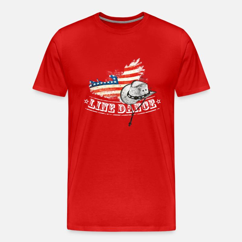 linedance - Männer Premium Bio T-Shirt - Rot