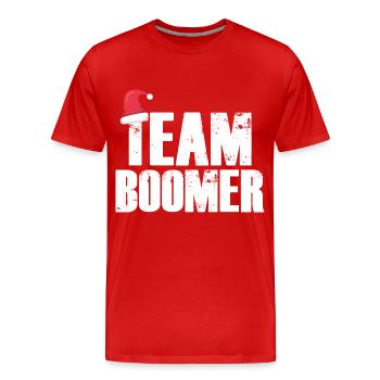 Cadeau de Noël de l'équipe Boomer Hoodie - T-shirt bio Premium Homme - rouge - Devant - Damien (186cm)