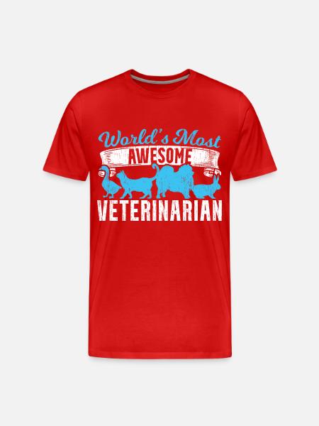 Weltbester Tierarzt - Männer Premium Bio T-Shirt - Rot